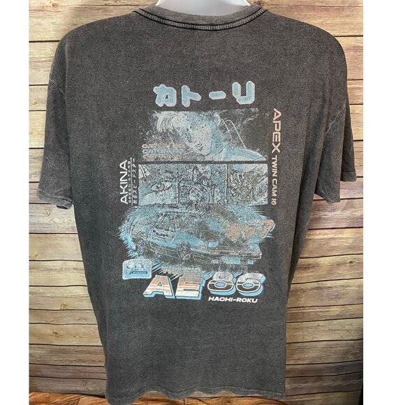 INITIAL D Anime Shirt by Catori Co. Size Large Graphic Tee with Fade Effect - Picture 2 of 11